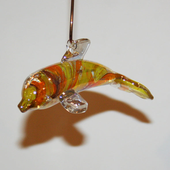 Memorial Glass Dolphin Sun Catcher - Kevin Fulton Glass
