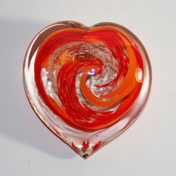 Memorial Glass Heart Paperweight - Kevin Fulton Glass
