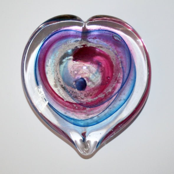 Memorial Glass Heart Paperweight - Kevin Fulton Glass