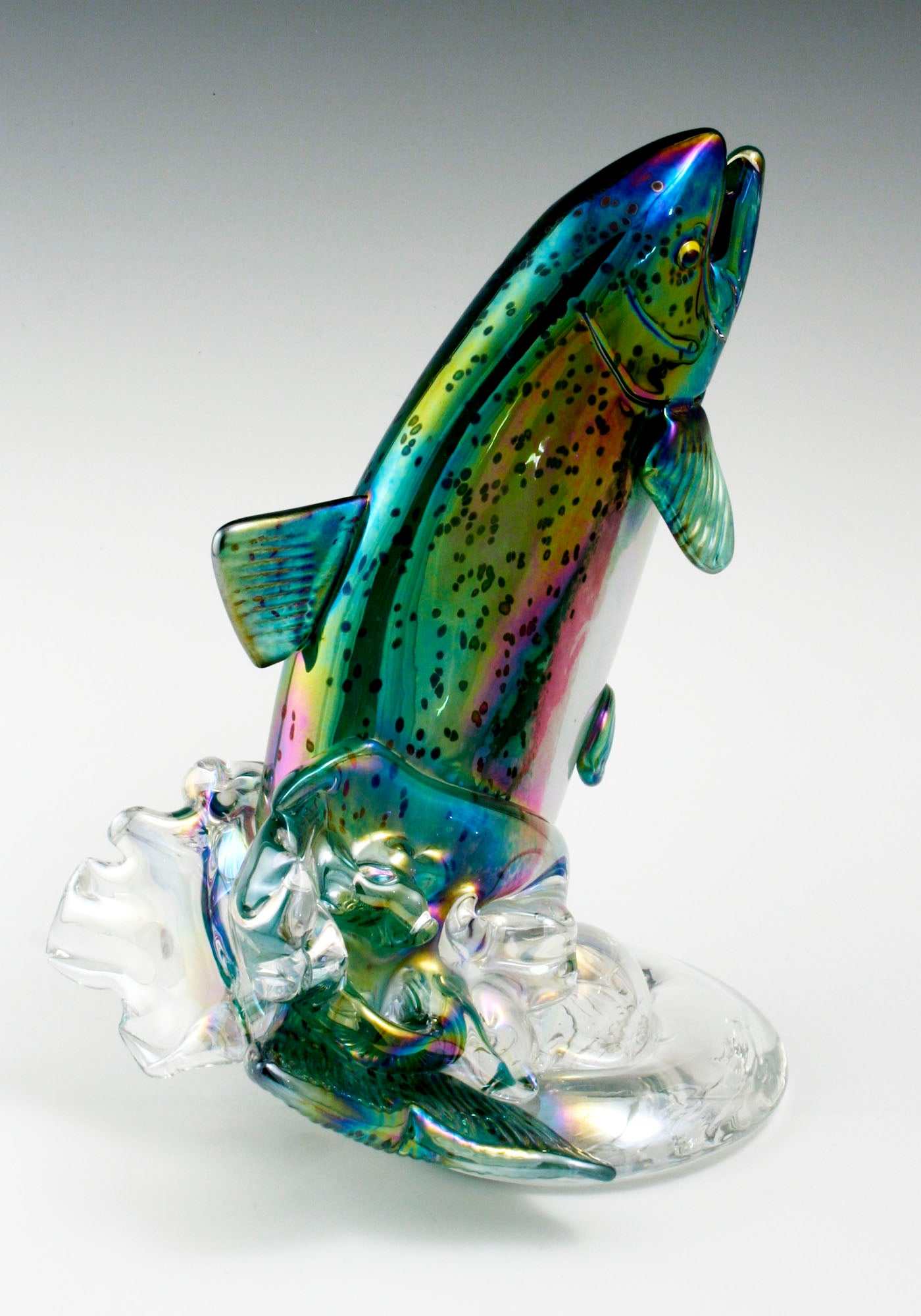 Beadworx Rainbow Trout Fish Sculpture Glass Bead and Wire Animal Decor  Hangable!
