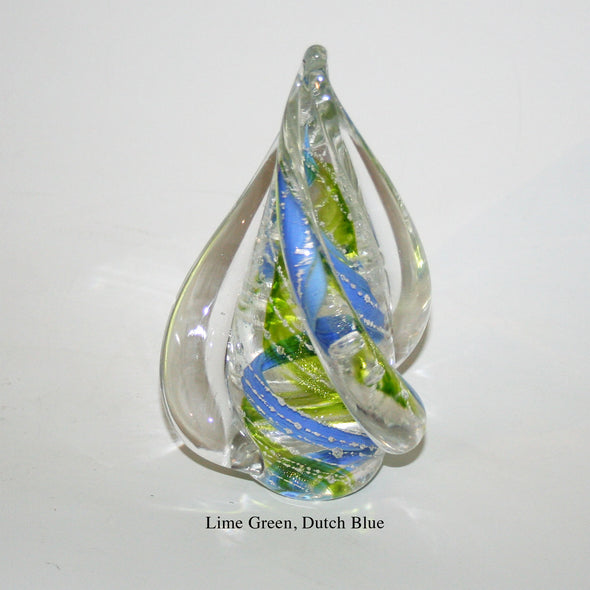 Memorial Glass Spiral Flame Sculpture - Kevin Fulton Glass