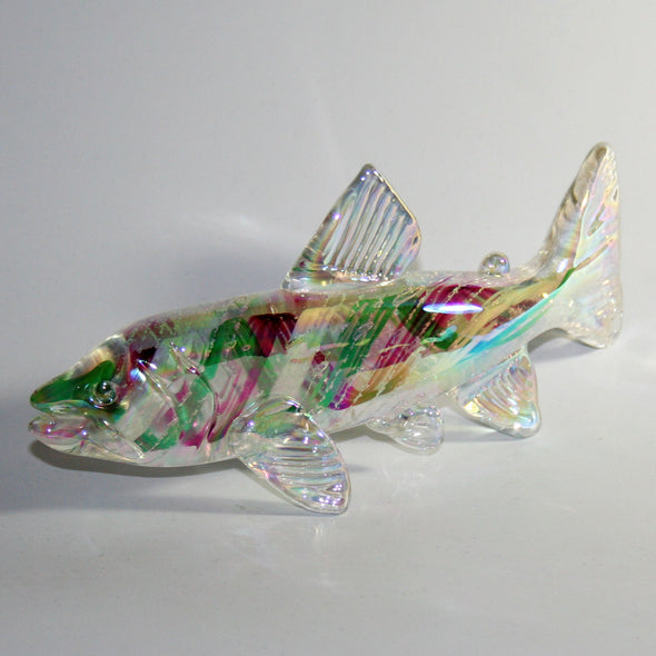 Memorial Glass Trout/Salmon Sculpture - Kevin Fulton Glass