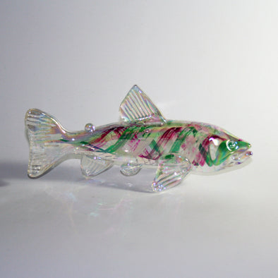 Memorial Glass Trout/Salmon Sculpture - Kevin Fulton Glass