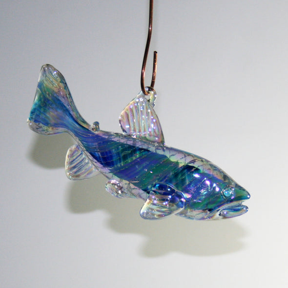 Memorial Glass Trout/Salmon Sun Catcher - Kevin Fulton Glass