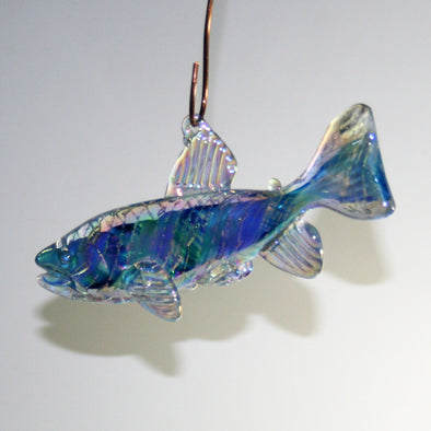 Memorial Glass Trout/Salmon Sun Catcher - Kevin Fulton Glass